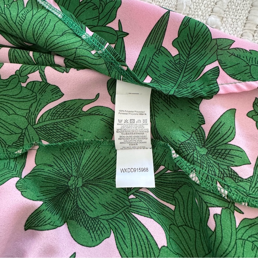 Floral Green and Pink Wrap Dress - Picture 10 of 10